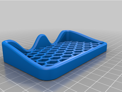 bar soap holder hexagon pattern hashtagk 3d print model - Mito3D