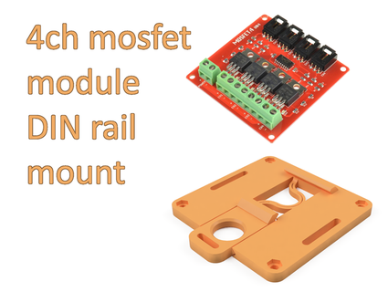 4ch mosfet module din rail mount kaosuneko 3d print model - Mito3D