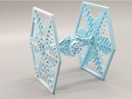 snowflake tie fighter kit card ornament fixumdude 3d print model - Mito3D