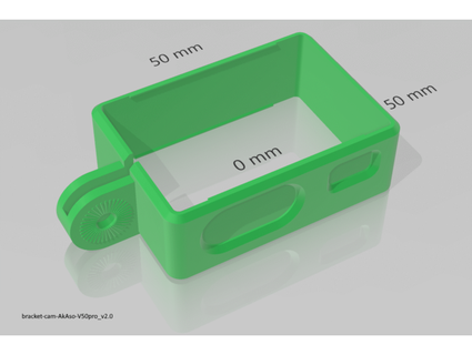 action camera horizontal bracket akaso v50 pro guicab 3d print model - Mito3D