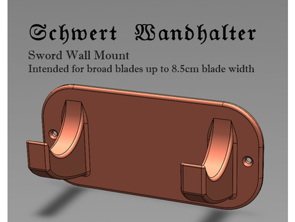 sword wall mount schwert wandhalter spacelion 3d print model - Mito3D