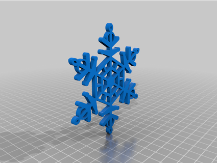 fiocco neve Natale albero ornamento sjhar3d 3d print model - Mito3D