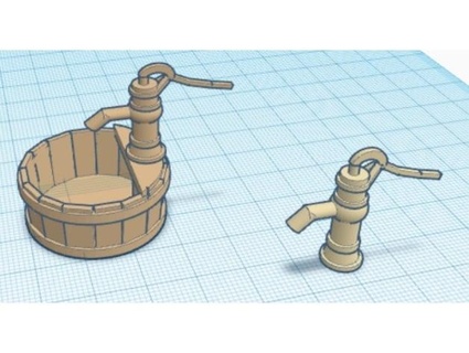 vintage style manual water pump tolemykus 3d print model - Mito3D