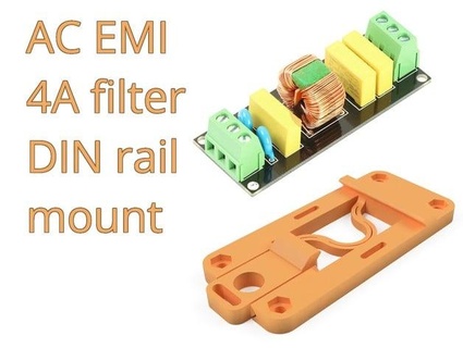 ac emi 4a filter din rail mount kaosuneko 3d print model - Mito3D