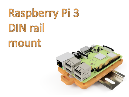 raspberry pi 3 din rail mount kaosuneko 3d print model - Mito3D