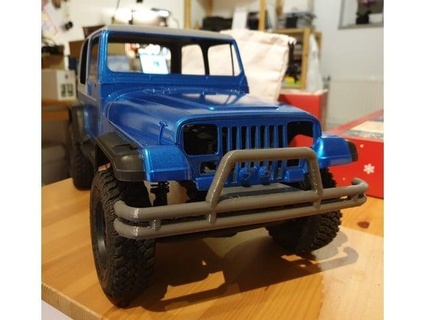mst cmx cfx tamiya jeep yj front bumper double tube domi1974 3d print model - Mito3D