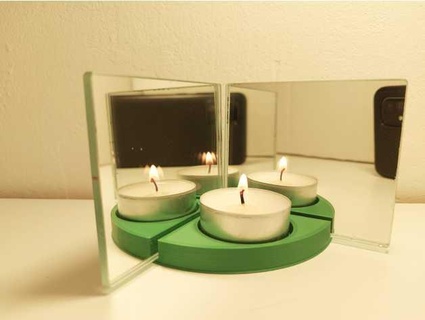 miroir avènement couronne spiegel adventskranz papier blanc 3d print model - Mito3D