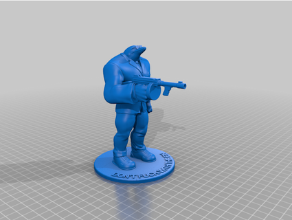 dolphin mobster sjp121900 3d print model - Mito3D