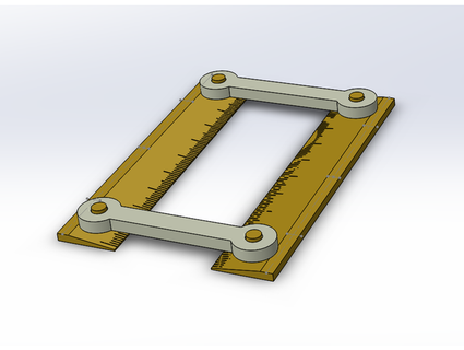 parallel line ruler prototype-integral 3d print model - Mito3D
