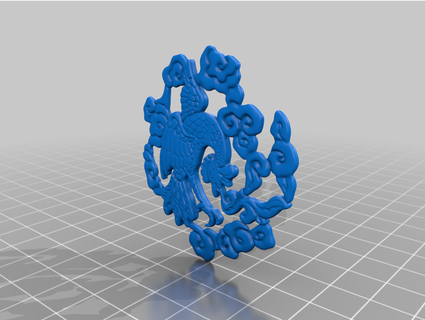 phoenix patterned llave anillo pcn3dprinting 3d print model - Mito3D