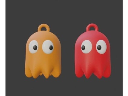 pac-man - hanging ghost ornament skewed view 3d 3d print model - Mito3D