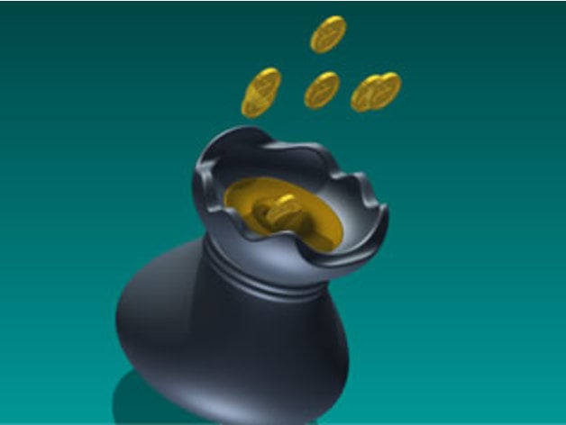 scrooge money bag - piggy bank primeo 3D print model - Mito3D