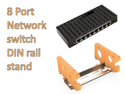 8 port network switch din stand kaosuneko 3d print model - Mito3D