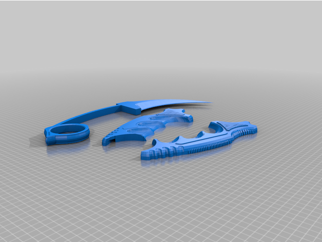 3 parçalar karambit koydu dosya pogger 3D print model - Mito3D