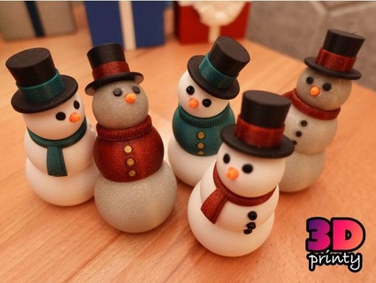 small snowman fidget original 3d-printy 3d print model - Mito3D