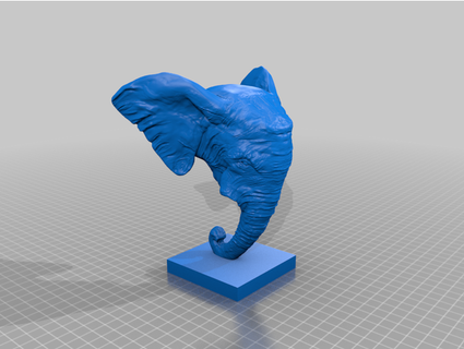 elefante cabeza aprender 3d print model - Mito3D