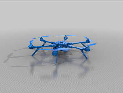 hexacopter quim 3d print model - Mito3D