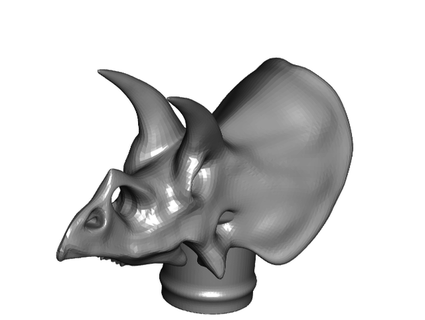 triceratopo cranio cappello cilindro 7 canna passeggio escursionismo bastoni toakamate 3d print model - Mito3D