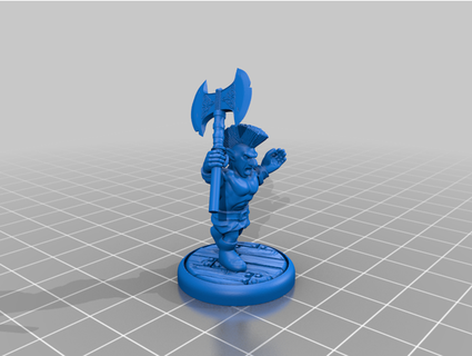 gnome barbarian figure axe celticsun85 3d print model - Mito3D