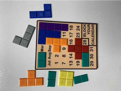 blok takvim Tetris stil günlük manyetik bulmaca oyun mcfada 3d print model - Mito3D