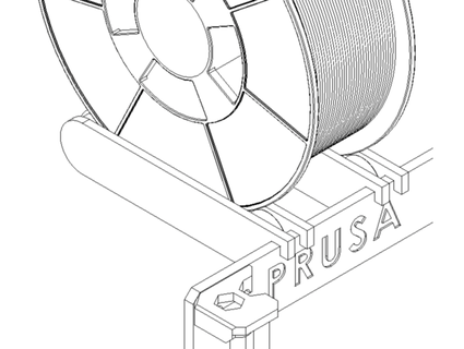 prusa mk3s filament bobine titulaire soutien concevoir 3d print model - Mito3D