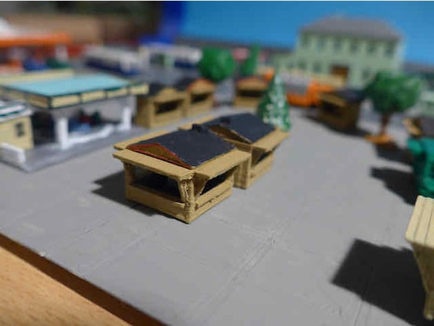 christmas market huts z-scale bonnerbiber 3D print model - Mito3D