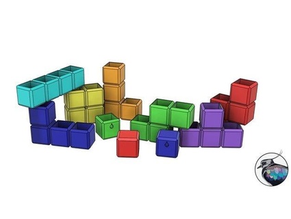 masaüstü ekici Tetris duvar monte edilebilir kızkuşu 3d baskılar 3d print model - Mito3D