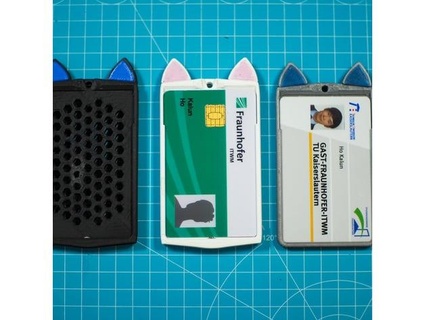 cat ear card badge holder - magnetic kalunho3d 3d print model - Mito3D