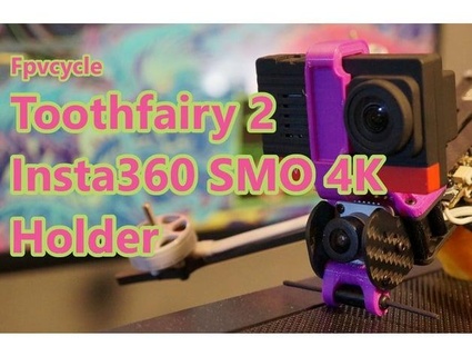 betafpv insta360 4k telecamera titolare supporto fpvcycle fatina dei denti 2 telaio dio bambù 3d print model - Mito3D