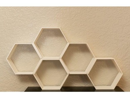 modular hexagon display shelves chickenpicture 3d print model - Mito3D