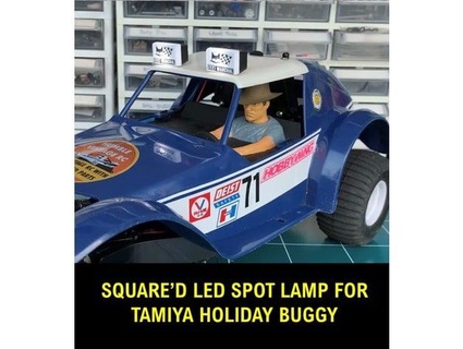squared led spot lamp diy kit tamiya holiday buggy miniguy71 3d print model - Mito3D