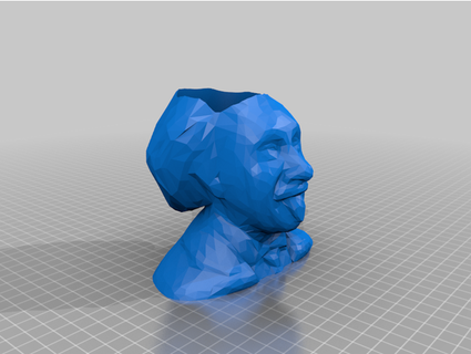 Einstein langue buste fleur pot tblkva 3d print model - Mito3D