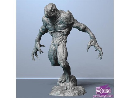 angry lizardman body-3d 3d print model - Mito3D