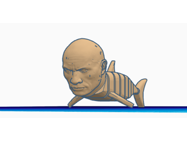 rock shark flexi dwayne johnson bolha 3D print model - Mito3D