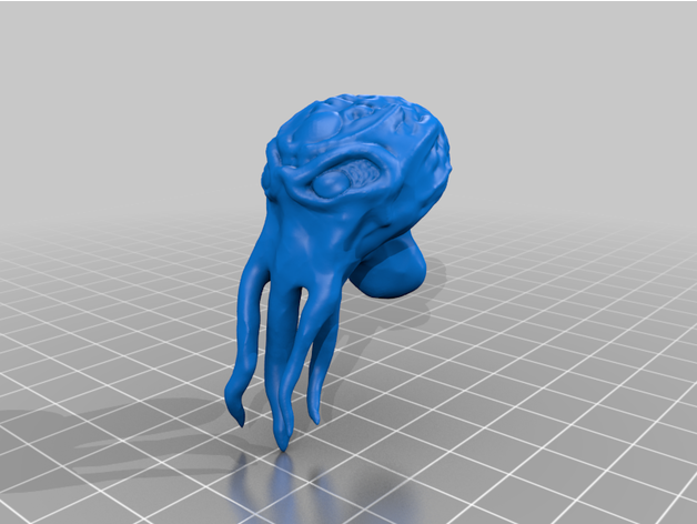 illithid Kopf Mindflayer erschöpft 3D print model - Mito3D