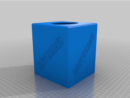 happy holiday tissue box cover solid3dmemories 3d print model - Mito3D
