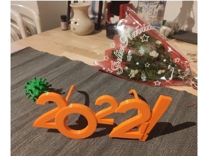 2022 happy new year fun glasses terabyte11 3d print model - Mito3D