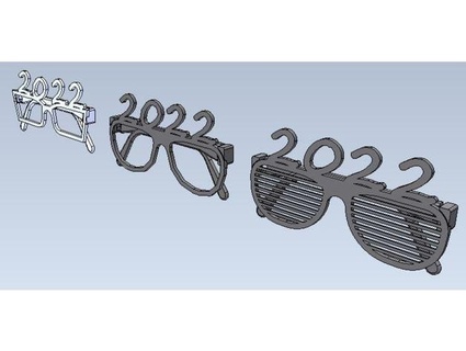 2022 new year party glasses omoshiroy 3d print model - Mito3D