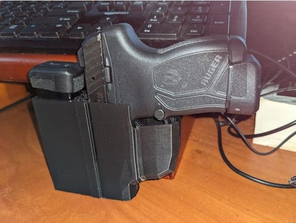 ruger lcp max coldre mag transportadora cinto grampo buracos myspamhere 3d print model - Mito3D