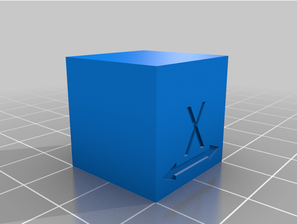 xyz calibration cube axis indication arrows caiote 3d print model - Mito3D