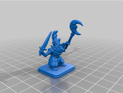 heroquest duende chamán concentrándose 3d print model - Mito3D