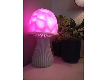 vornoi mushshroom lamp support cap e26 a21 bulb size herabek 3d print model - Mito3D