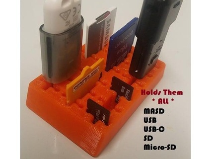 USB usbc sd masse micro titulaire soutien personnalisable taclgourou 3d print model - Mito3D