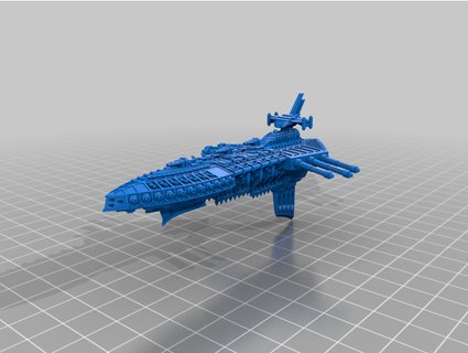 örgü tamir edilmiş savaş filosu gotik kaos büyük kruvazör Mikeus 3d print model - Mito3D