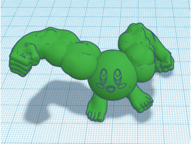 buff arms punching kirby polerix 3D print model - Mito3D