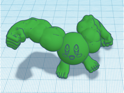 buff arms punching kirby polerix 3d print model - Mito3D