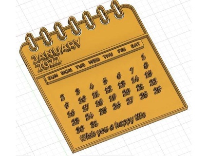 Kalender 2022 jan immerblau 3d print model - Mito3D