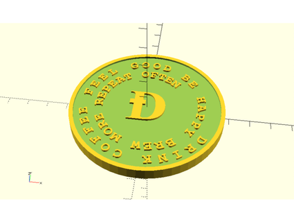 dogecoin seme moneta petelarico 3d print model - Mito3D