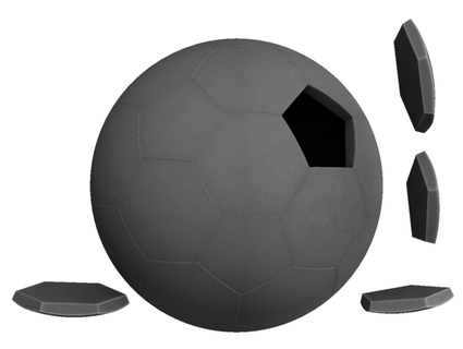 really big sphere football soccer ball 3d-jigsaw cadnurd 3d print model - Mito3D