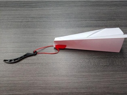 paper airplane rubber band launcher cal l 3d print model - Mito3D
